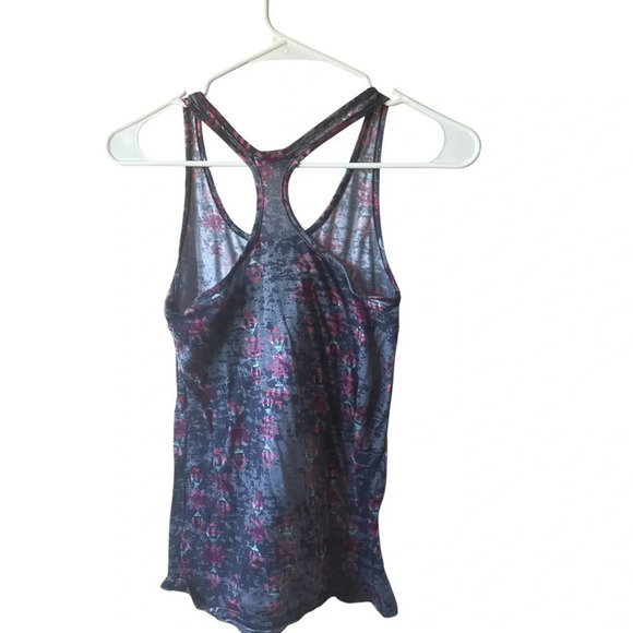 Delia's Floral Sleeveless Tank Shirt Size XS Navy Pink Racerback - Picture 4 of 6